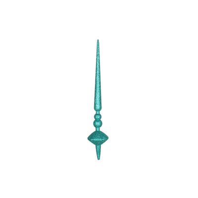 18" Teal Glitter Cupola Finial 2/Bag