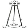 Designstyles Decorative Metal Easel Stand  Adjustable Floor Display for Art Pieces, Signs, Mirrors and Chalk/Dry Erase Boards - 61" Tall, Antique Finished Iron, Pewter  Swirl Emblem  2 Pack view 1