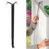 Haute Decor Adapt Adjustable Wreath Hanger, Top & Length Adjustable Version, Matte Black - Strong Over The Door Wreath Hanger for Various Door Sizes view 1