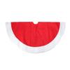 48" Red and White Traditional Christmas Tree Skirt with Border view 1
