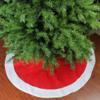 48" Red and White Traditional Christmas Tree Skirt with Border view 2