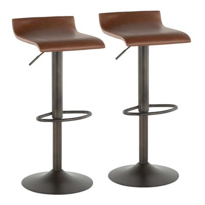 LumiSource Ale Adjustable Bar Stool, Antique Bar Stools, Bar Chairs, Swivel Bar Stools, Bar Stools Set of 2