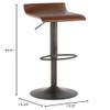 LumiSource Ale Adjustable Bar Stool, Antique Bar Stools, Bar Chairs, Swivel Bar Stools, Bar Stools Set of 2 view 3