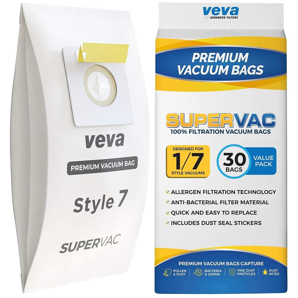 30 Pack Style 7 Vacuum Bags for Bissell Upright Vacuum Cleaner, Premium SuperVac Vacuum Bags Part # 32120