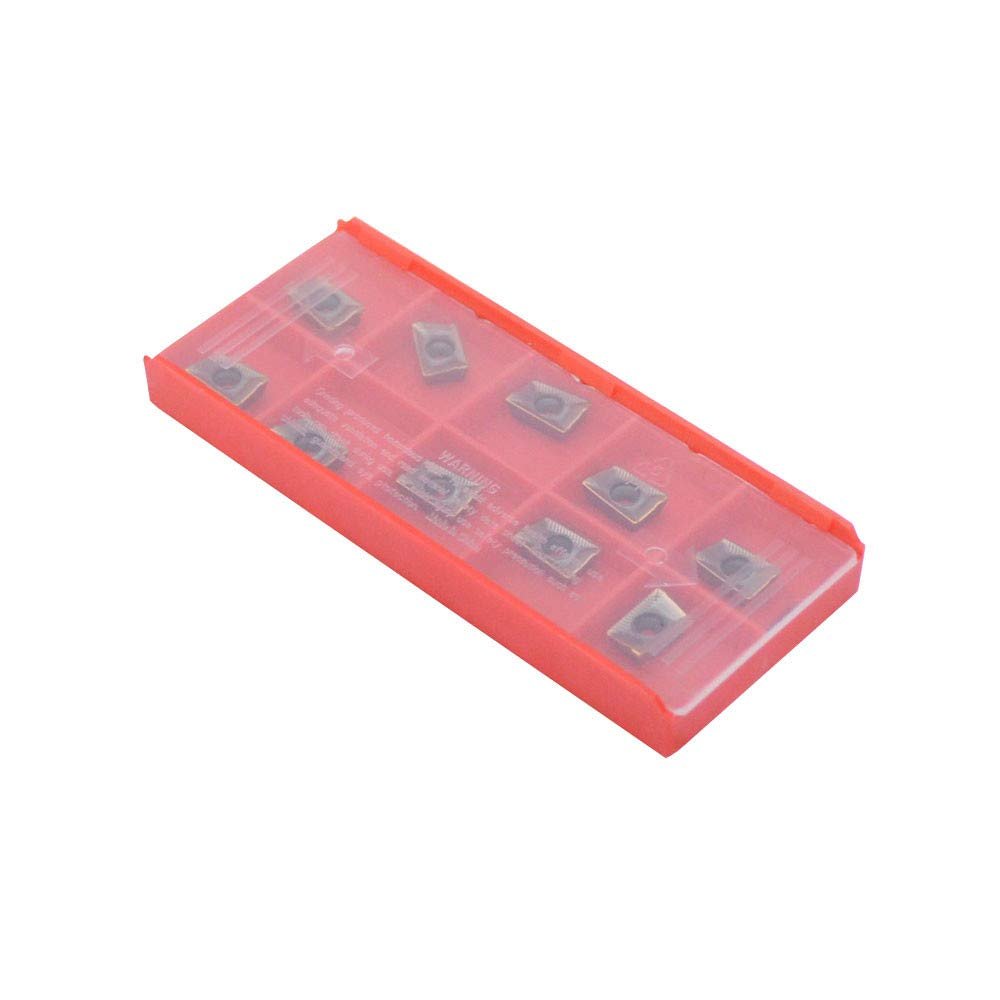 MH GLOBAL Set of 10 Pieces Indexable Uncoated APKT1003 Inserts with Plastic Case