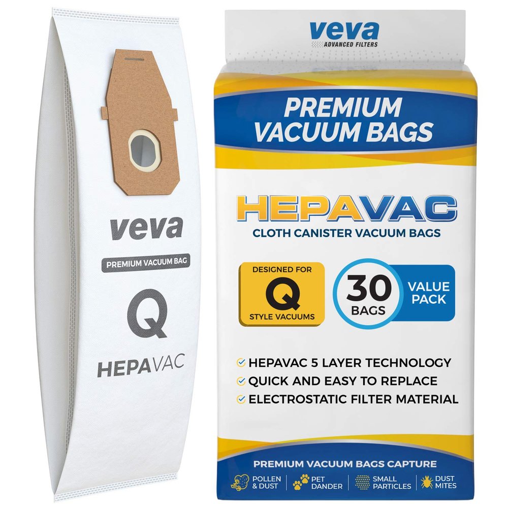 30 Pack HEPA Type Q Vacuum Bags, Compatible with Hoover Upright Vacuum Cleaner Model AH10000, UH30010COM, Premium Cloth Vacuum Bags