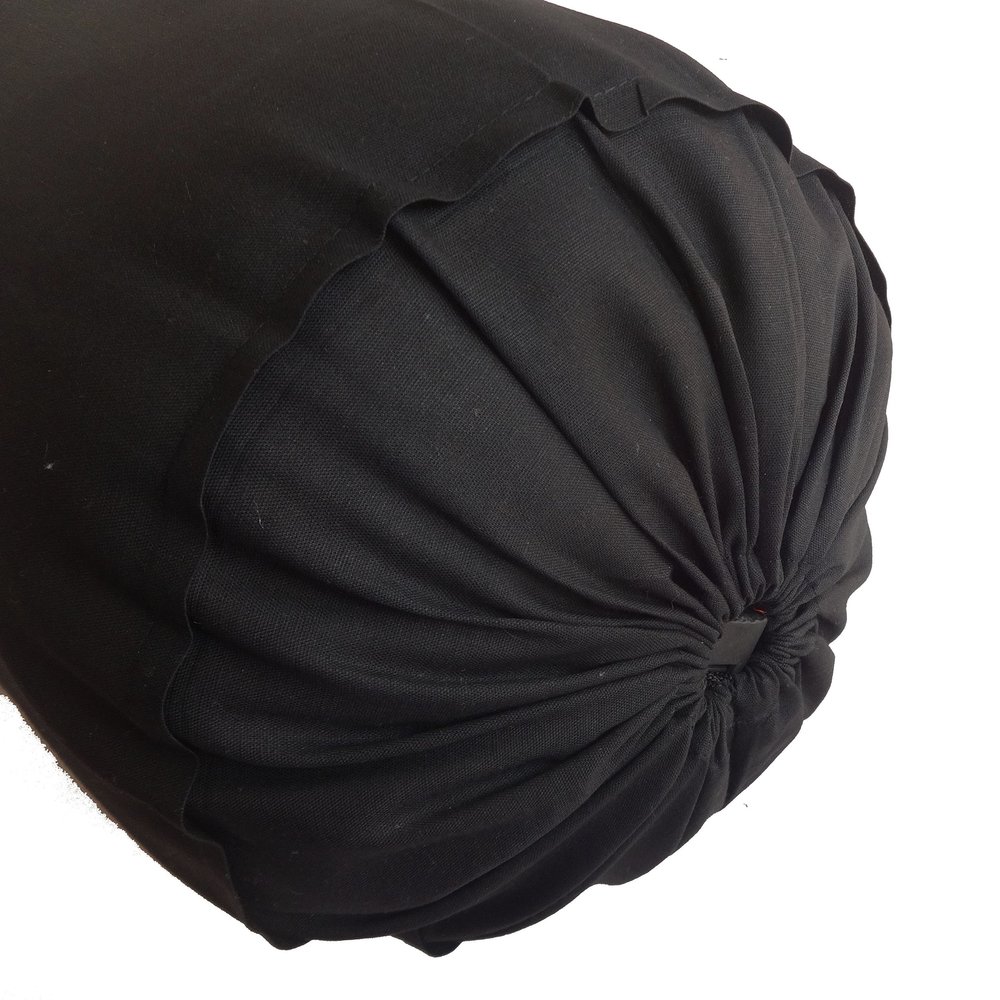 Black Bolster Pillowcase - Neck Roll Round Bolster Cover for Bed Sofa Chair Couch Lounge Cotton 6" Diameter x 28" Long (15 cm Diameter x 71 cm Long) Removable Cover