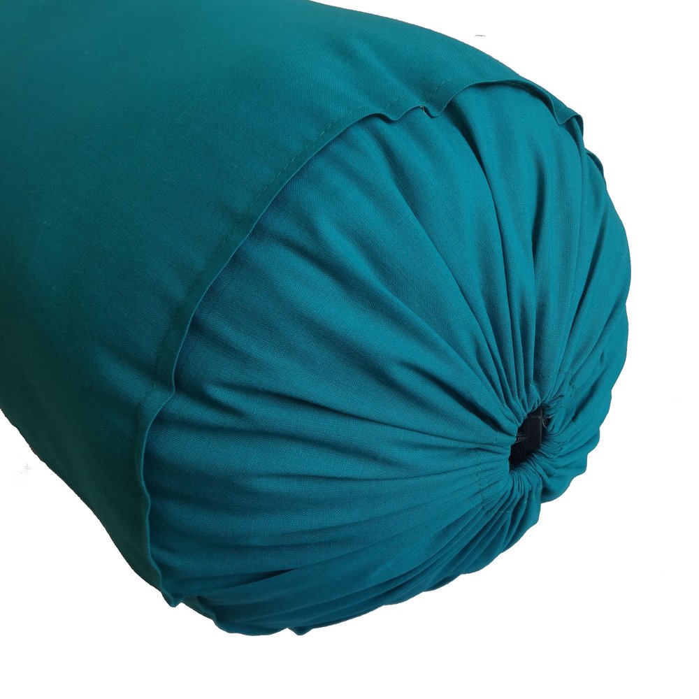 Teal Blue Bolster Pillowcase - Neck Roll Round Bolster Cover for Bed Sofa Chair Couch Lounge Cotton 6" Diameter x 30" Long (15 cm Diameter x 76 cm Long) Removable Cover