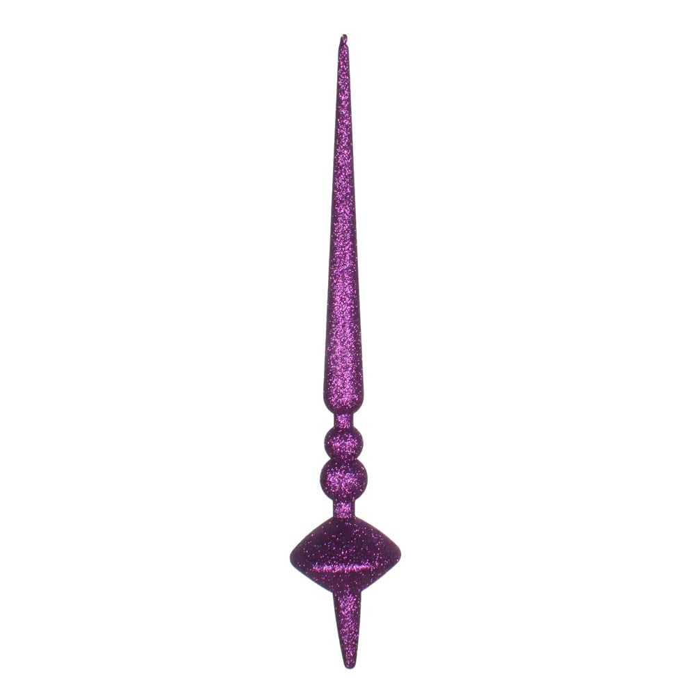 18" Lilac Glitter Cupola Finial 2/Bag