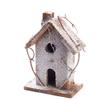 Rustic Glitter Frosted Wood Birdhouse with Burlap Roof - Perfect for Country Farmhouse Home Decor (9-1/2"H x 6-1/2"W) view 1