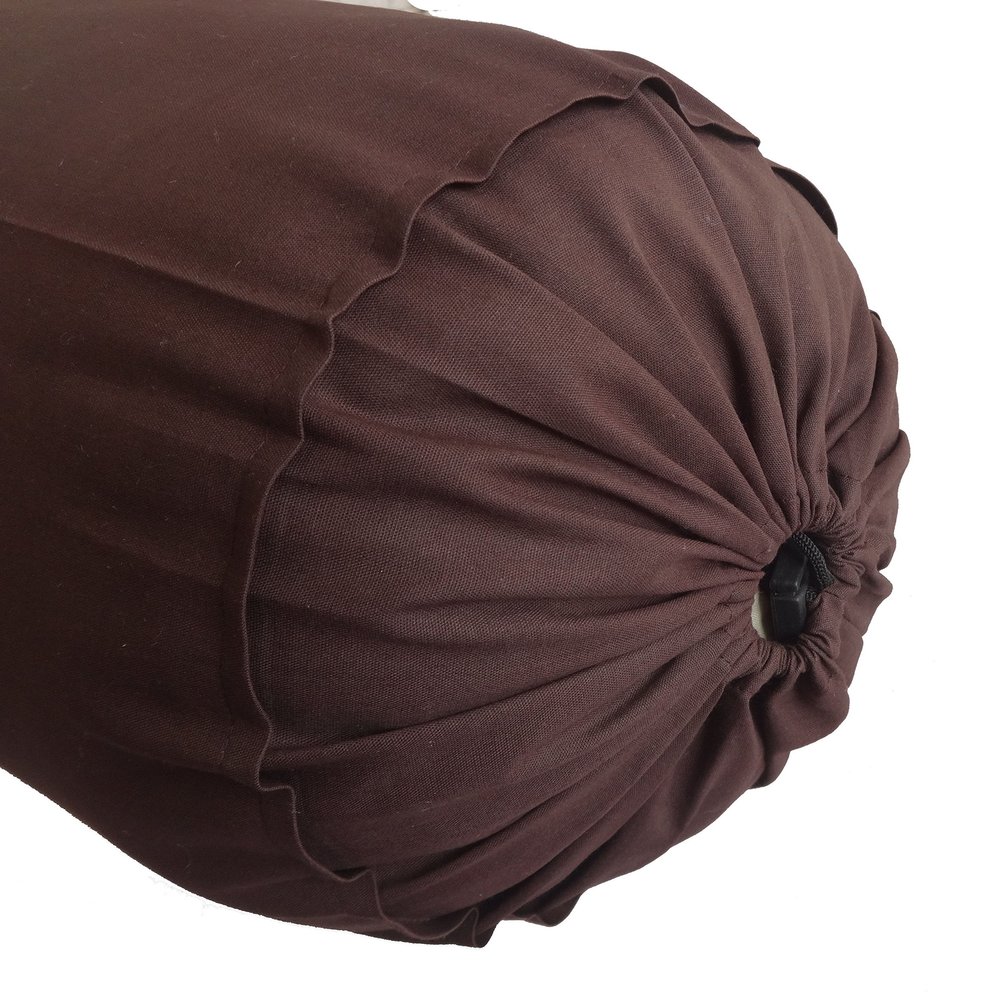 Brown Long Bolster Pillowcase - Yoga Massage Round Bolster Cover for Bed Sofa Chair Couch Lounge Cotton 9" Diameter x 42" Long (22 cm Diameter x 107 cm Long) Removable Cover
