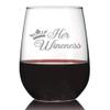 Bevvee Her Wineness  Funny Stemless Wine Glass, Large 17 Ounces, Etched Sayings, Gift Box view 1