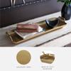 Signature Design by Ashley Posy Contemporary Decorative Metal Serving Tray with Handles, Display Only, Not Food Safe, Cast Aluminum, 24" Length, Gold Finish view 3