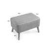 Luxury Square Wood Support Upholstered Footstool Ottoman Chair Stool Fabric Cover 4 Legs and Removable Linen Cover (Yellow) view 3