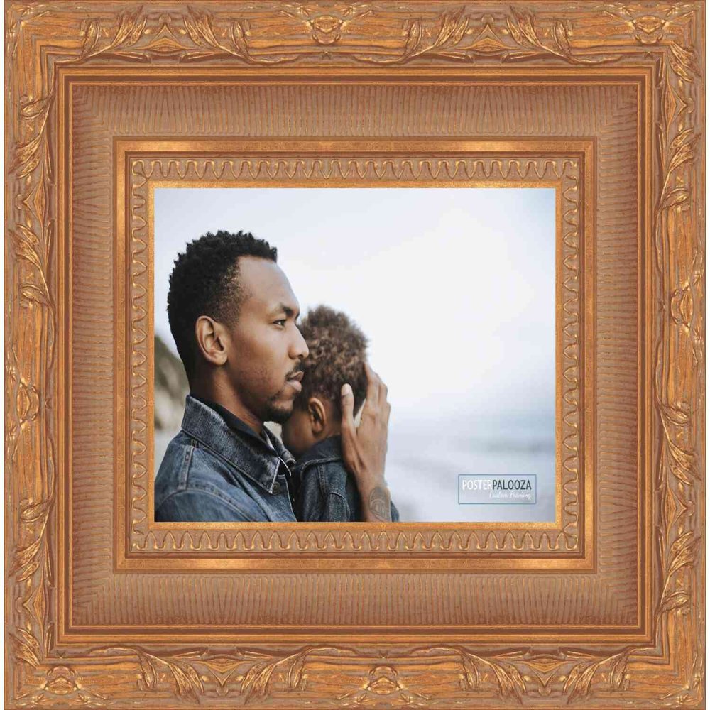 Poster Palooza 16x18 Ornate Gold Complete Wood Picture Frame with UV Acrylic Plexiglass, Foam Board Backing & Hardware Included