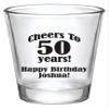 1.75oz Personalized Birthday Shot Glass Designs,Customize for Any Milestone Birthday Party, "Cheers to 50th Years" Birthday Surprise Party Favors view 1