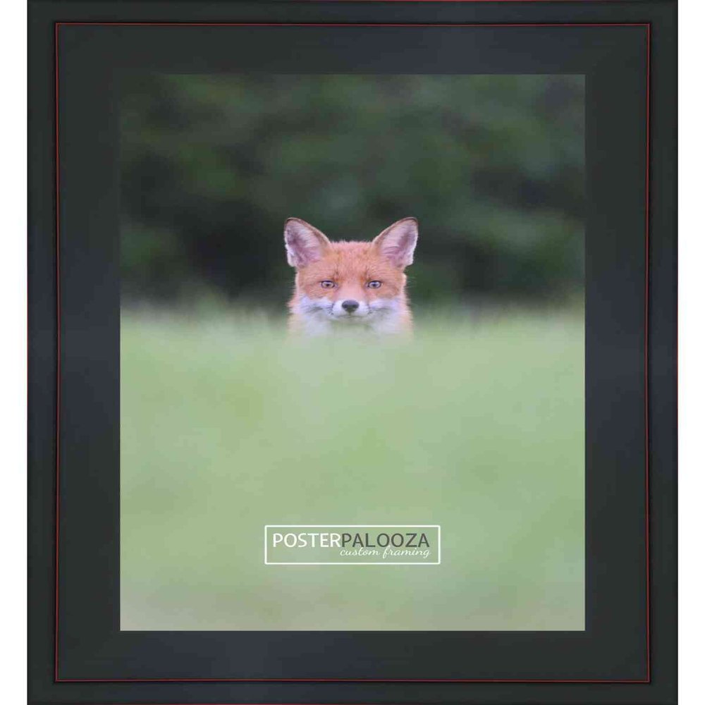 Poster Palooza 12x24 Contemporary Black Complete Wood Picture Frame with UV Acrylic Plexiglass, Foam Board Backing & Hardware Included
