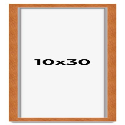 10x30 Frame Brown Honey Pecan Solid Wood Picture Frame with UV Acrylic Plexiglass, Foam Board Backing & Hanging Hardware Included | 0.75 Inch Frame Moulding Width | 0.5 Inch Rabbet Depth