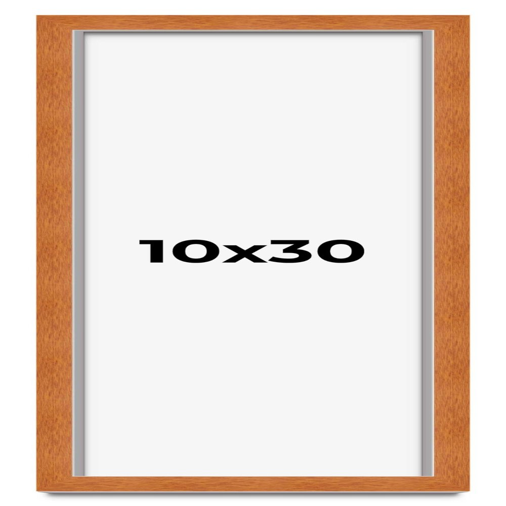 10x30 Frame Brown Honey Pecan Solid Wood Picture Frame with UV Acrylic Plexiglass, Foam Board Backing & Hanging Hardware Included | 0.75 Inch Frame Moulding Width | 0.5 Inch Rabbet Depth