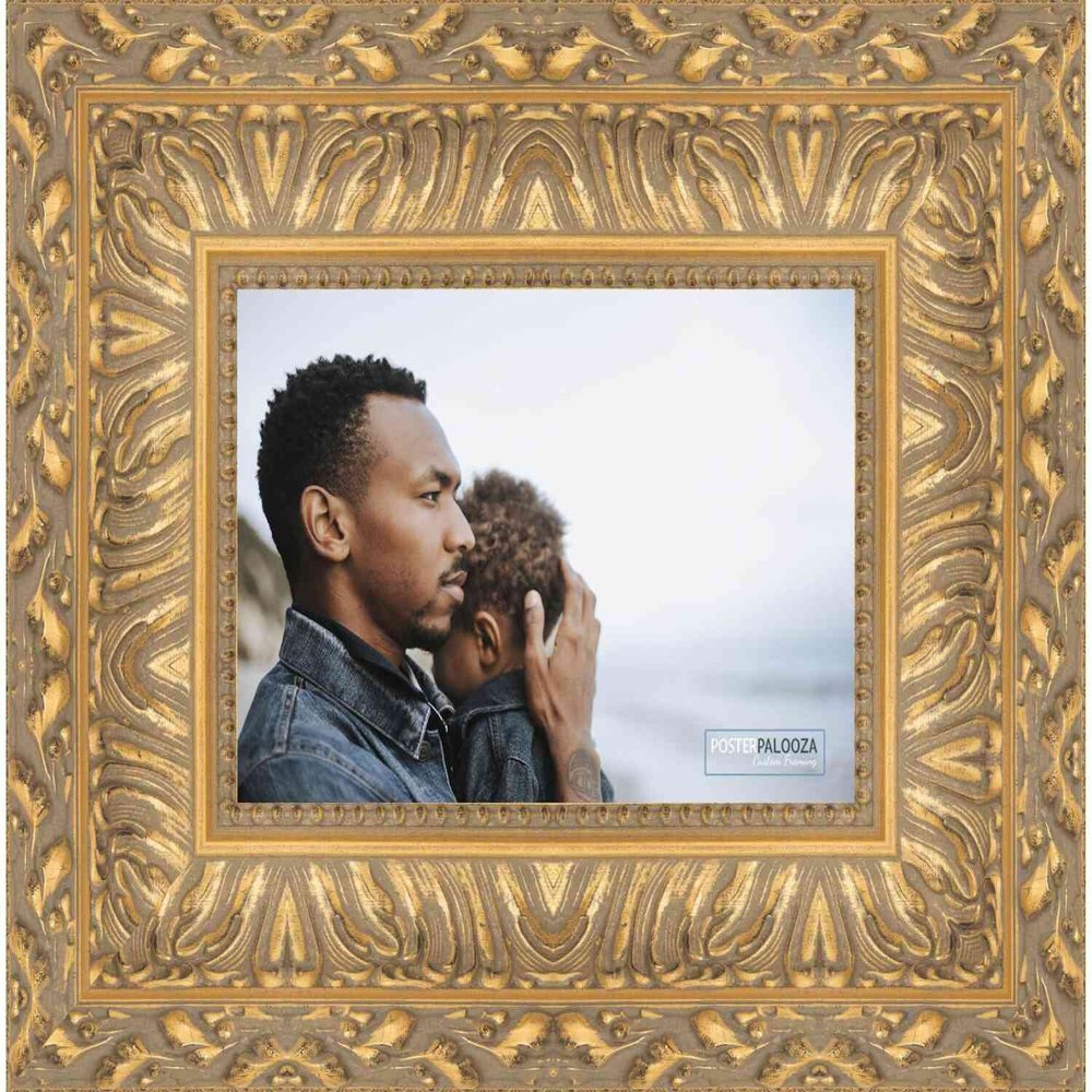 Poster Palooza 24x28 Ornate Gold Complete Wood Picture Frame with UV Acrylic Plexiglass, Foam Board Backing & Hardware Included
