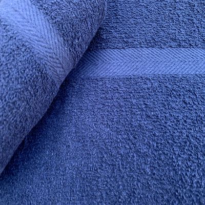 120 NEW BLUE SPA GYM SALON HAND TOWELS DOBBY BORDER RINGSPUN 100% COTTON 16X27 3LBS