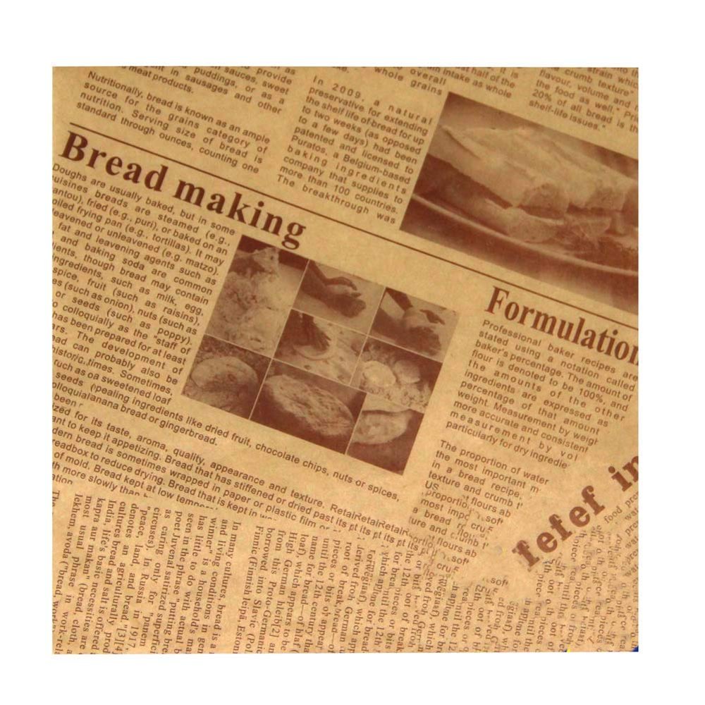 200 Pcs Grease-Proof Wax Papers [Newspaper] Baking Papers DIY Hamburger Papers