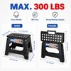 ACKO 11 inch Folding Step Stool Lightweight Plastic Step Stool - 2 Pack - Foldable Step Stools for Adults,Non Slip Folding Stools for Kitchen Bathroom Bedroom (Black, 2 Pack) view 4