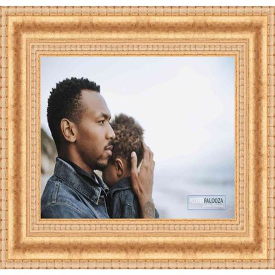 11.5x17 Traditional Gold Complete Wood Picture Frame with UV Acrylic Plexiglass, Foam Board Backing & Hardware Included