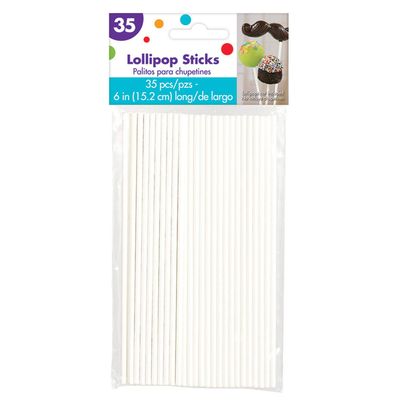 Amscan 140140 Cake Pop Sticks | 6"| Pack of 35, Multicolor