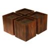 Almanor Goods Bed Risers Furniture Lifters Wood (Set of 4), Heavy Duty Handmade Rustic Pine, Create Storage Space (Dark) view 1