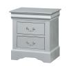 Acme Louis Philippe III Wood Nightstand in Platinum White view 1