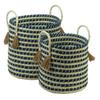 Accent Plus 10018726 Braided Baskets with Tassels, Multicolor view 1