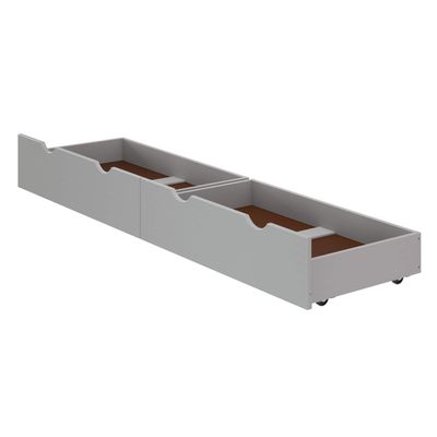 Alaterre Furniture Under Bed Storage Drawers - Set of 2 Solid Wood Rolling Under Bed Storage with Wheels - Fits Bed Frames 9.75 High - Underbed Containers for Shoes, Clothes, and Toys (Dove Gray)