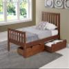 Alaterre Furniture Under Bed Storage Drawers - Set of 2 Solid Wood Rolling Under Bed Storage with Wheels - Fits Bed Frames 9.75 High - Underbed Containers for Shoes, Clothes, and Toys (Chestnut) view 2