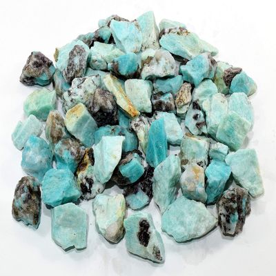 Green Blue Amazonite Rough Natural Feldspar Gemstone Crystal Mineral Cabochon Specimen Cab from Madagascar (30PCS)