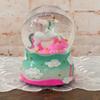 Elanze Designs Unicorn Rainbows on Teal Wind Up Musical Tabletop Dresser Nightstand Figurine Decoration 100MM Sturdy Glitter Water Snow Globe Plays Tune The Unicorn view 2