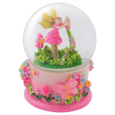 Elanze Designs Magical Fairy in Rotating Garden 100MM Sturdy Wind Up Musical Glitter Water Snow Globe Tabletop Dresser Figurine Decoration Plays Tune Beautiful Dreamer