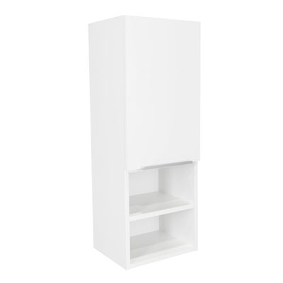 Mila Bathroom Cabinet with Single-Door Compartment, Two Interior Shelves, Dual External Open Shelves and Space-Saving Wall Design for Organized Storage, Daily Essentials Access and Modern Bathroom