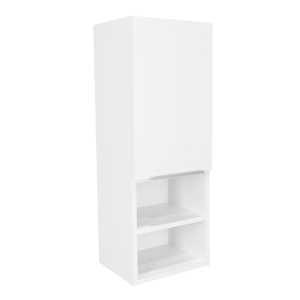 Mila Bathroom Cabinet with Single-Door Compartment, Two Interior Shelves, Dual External Open Shelves and Space-Saving Wall Design for Organized Storage, Daily Essentials Access and Modern Bathroom