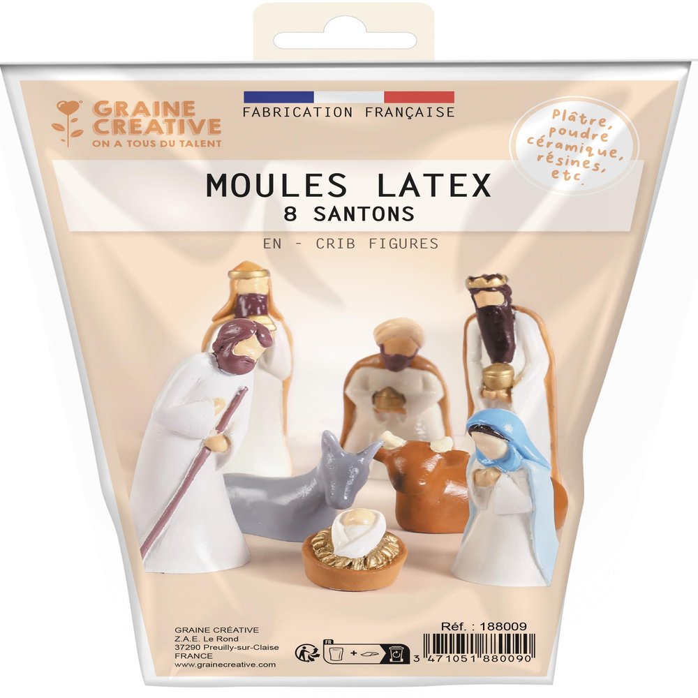 Graine Crative Small Latex Plaster Molds - Christmas Crib Figurines