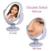Dual Sided 10X Magnification 7" Rubberized Vanity Mirror in White view 3