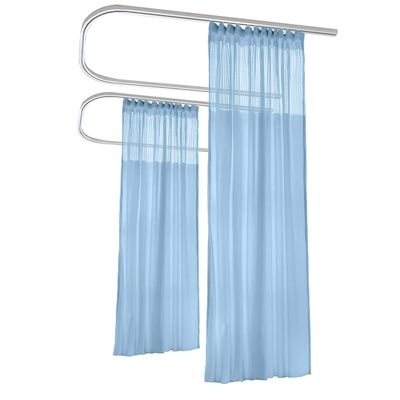 Macochico Blue Room Divider Curtains Privacy Cubicle Curtains with Flat Hook Hanging for SPA Lab Curtain Room Divider,12ft Wide x 8.5ft Tall(1 Panel)