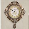 CLOCKZHJI Wall Clock Silent Non Ticking European Creative Resin Round Wall Clock Hanging Mute Quartz Clocks (Color : Bronze) view 3