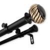 InStyleDesign Barta 1 inch Diameter Adjustable Double Curtain Rod Black 160 to 240 inches N/A view 1