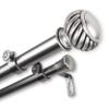 InStyleDesign Barta 1 inch Diameter Adjustable Double Curtain Rod Black 160 to 240 inches N/A view 3
