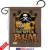 You Better Rum Get It Garden Flag Set with Stand Coastal Pirate Ship Skull Treasure Map Carribean Jolly Blackbeard Jack Small Decorative Gift Yard House Banner Double-Sided Made In USA 13 X 18.5 view 2