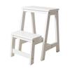 Stepladders Stable Stepladders Ladder Made of Wood 2 Steps Lightweight and Folding Step Stool for Home and Library and Loft Dual Use Ladder Shelving - 150kg Capacity (White) view 1