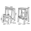 Stepladders Stable Stepladders Ladder Made of Wood 2 Steps Lightweight and Folding Step Stool for Home and Library and Loft Dual Use Ladder Shelving - 150kg Capacity (White) view 2