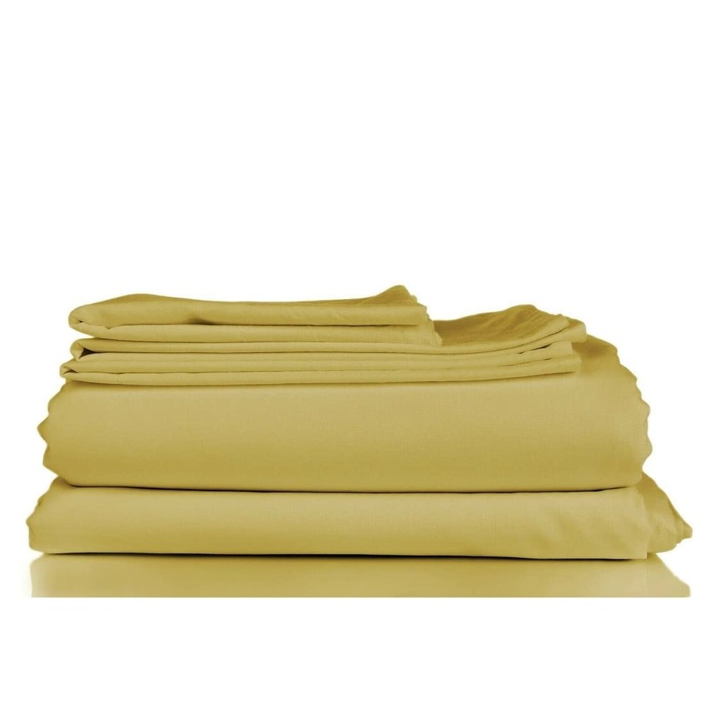 Bluff City Bedding 1800TC Soft Microfiber 4-Piece Deep-Pocket Bed Sheet Set Gold Full