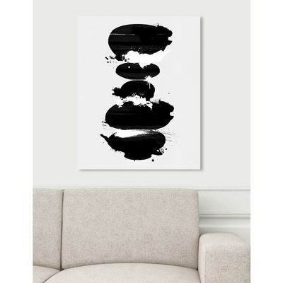 The Oliver Gal Artist Co. Abstract Wall Art Canvas Prints 'Perfect Balance Noir' Home Dcor, 20" x 24", Black, White